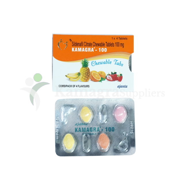 Kamagra 100 Chewable (Sildenafil Citrate 100mg) Powerful Erectile Dysfunction Treatment